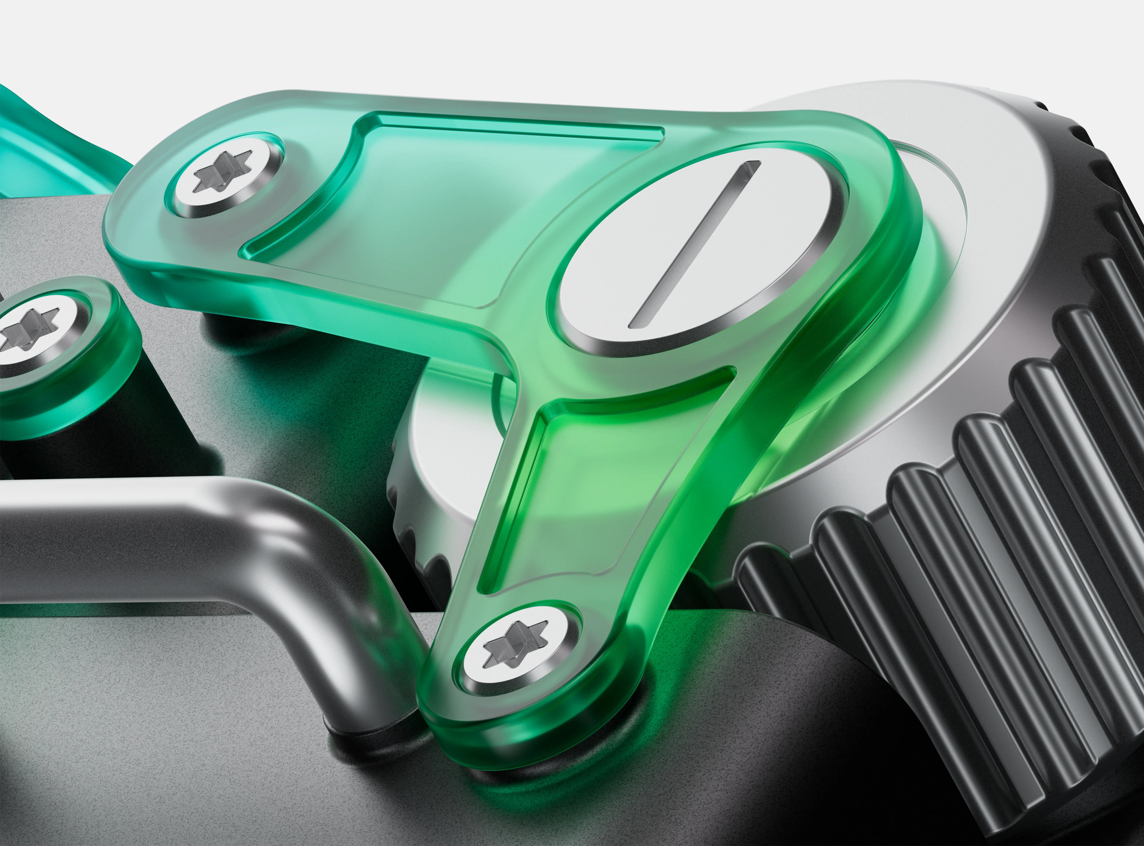 Viridian Wave — close-up of the translucent green housing